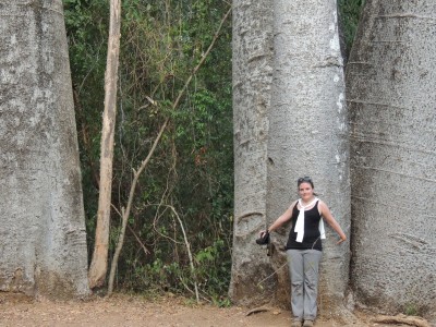The author Lynne Venart on her first trip to Madagascar in 2012. Photo taken by Christine Venart in Ankarafantsika National Park.